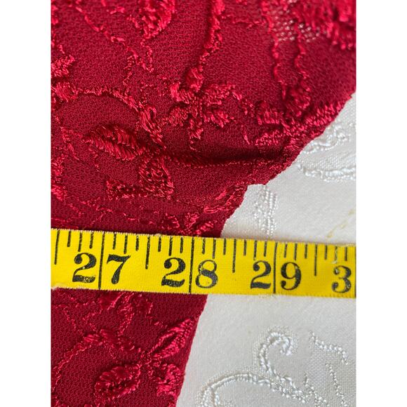 Kathy Lee Womens 22/24 Red Pull On Top Embroidered Design Short Sleeve - Picture 5 of 7